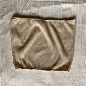 Beige Ribbed Tube top